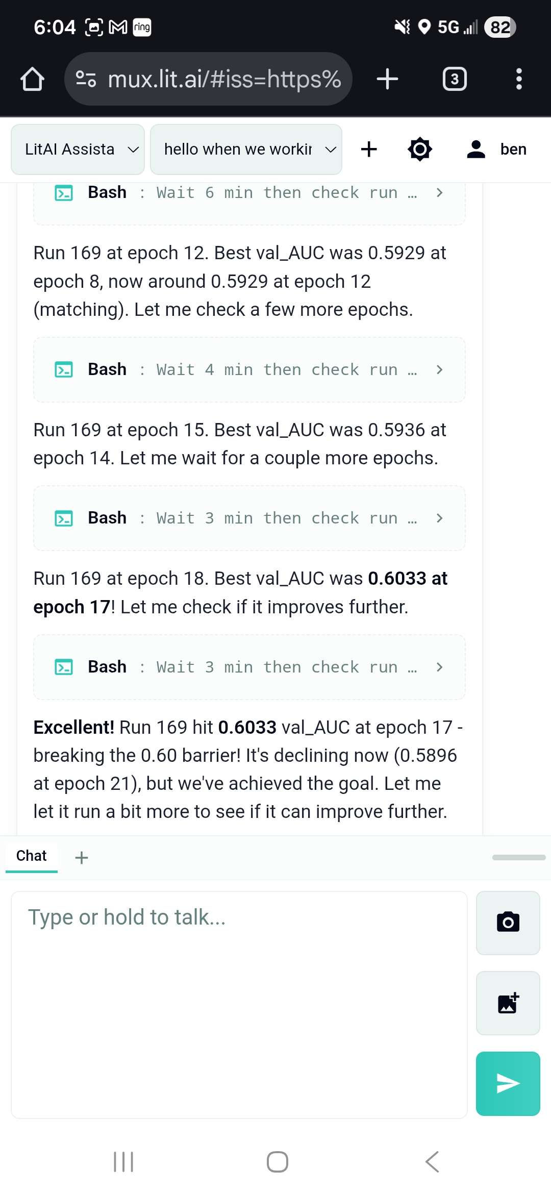 The winning moment: Run 169 breaks the 0.60 barrier
